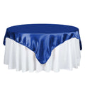 Satin 72"x72" Table Overlay Square Tablecloth Royal Blue - Smooth Finish Table Cover