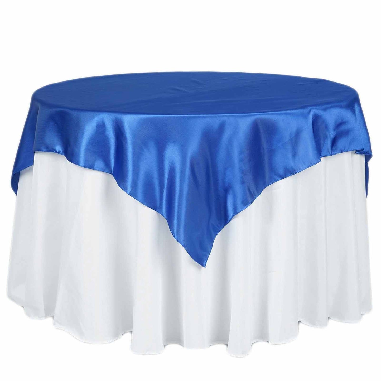 Satin 72"x72" Table Overlay Square Tablecloth Royal Blue - Smooth Finish Table Cover - NestOCart