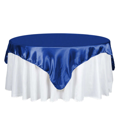Satin 72"x72" Table Overlay Square Tablecloth Royal Blue - Smooth Finish Table Cover - NestOCart