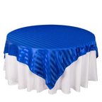 Satin 72"x72" Table Overlay Square Tablecloth Royal Blue - Stripe Table Topper - Bell Racket Store