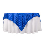 Satin 72"x72" Table Overlay Square Tablecloth Royal Blue - Stripe Table Topper - Bell Racket Store