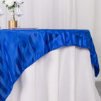 Satin 72"x72" Table Overlay Square Tablecloth Royal Blue - Stripe Table Topper - Bell Racket Store