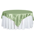 Satin 72"x72" Table Overlay Square Tablecloth Sage Green - Smooth Finish Table Cover
