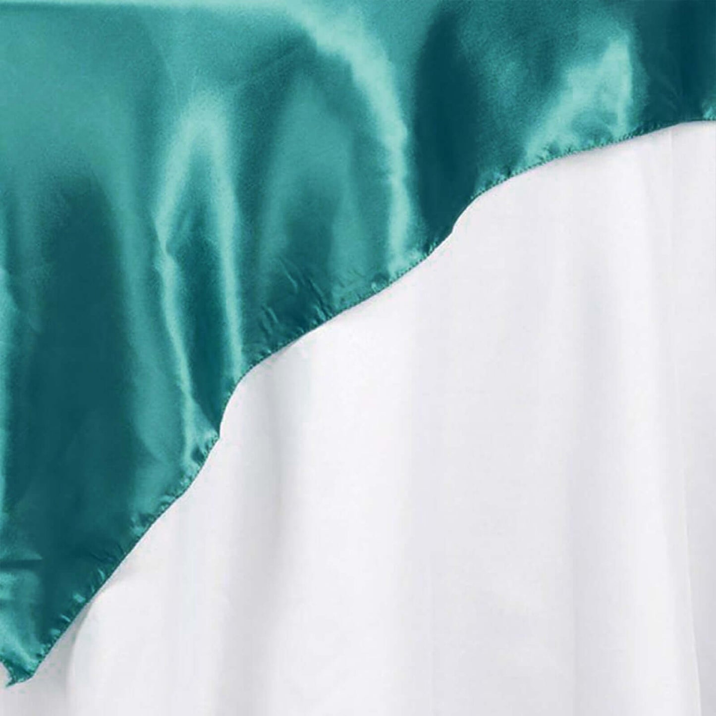 Satin 72"x72" Table Overlay Square Tablecloth Turquoise - Smooth Finish Table Cover - NestOCart