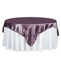 Satin 72"x72" Table Overlay Square Tablecloth Violet Amethyst - Smooth Finish Table Cover