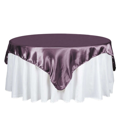 Satin 72"x72" Table Overlay Square Tablecloth Violet Amethyst - Smooth Finish Table Cover