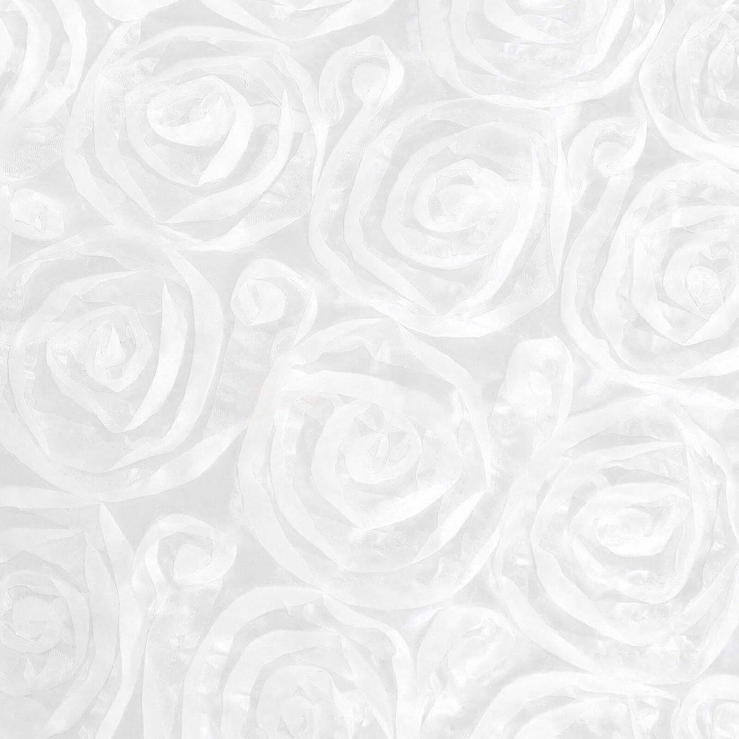 Satin 72"x72" Table Overlay Square Tablecloth White - 3D Rosette Design for Stylish Occasions - NestOCart
