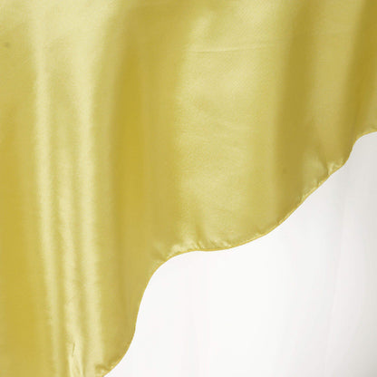 Satin 72"x72" Table Overlay Square Tablecloth Yellow - Smooth Finish Table Cover - NestOCart