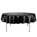 Satin 90" Round Tablecloth Black - Smooth and Lustrous Table Cover