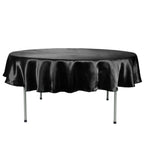 Satin 90" Round Tablecloth Black - Smooth and Lustrous Table Cover