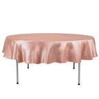 Satin 90" Round Tablecloth Dusty Rose - Smooth and Lustrous Table Cover - Bell Racket Store