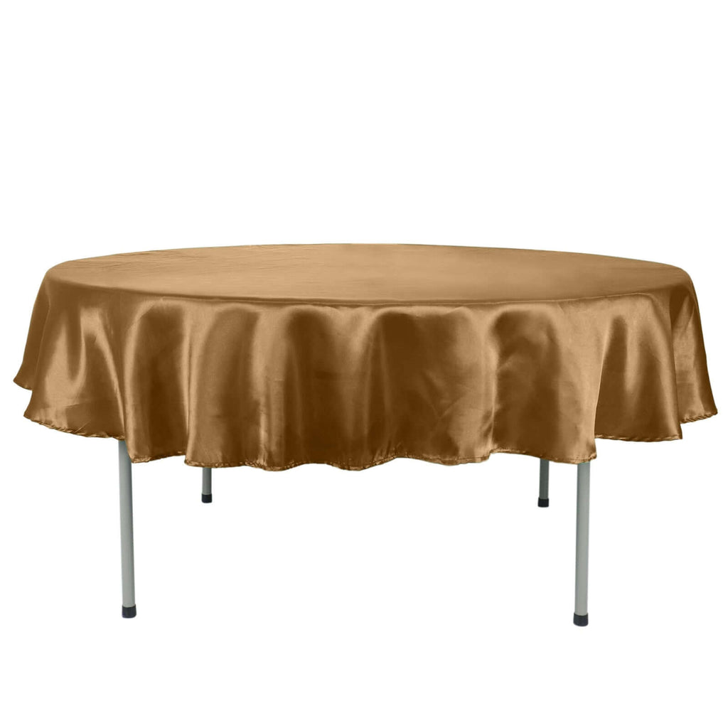 Satin 90" Round Tablecloth Gold - Smooth and Lustrous Table Cover