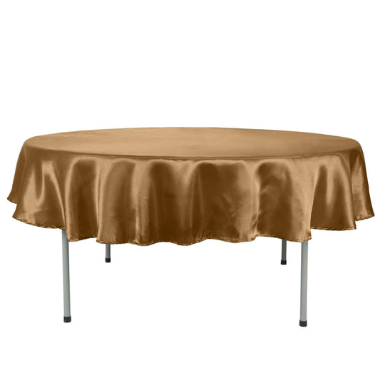 Satin 90" Round Tablecloth Gold - Smooth and Lustrous Table Cover - NestOCart