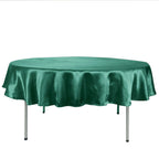 Satin 90" Round Tablecloth Hunter Emerald Green - Smooth and Lustrous Table Cover - Bell Racket Store