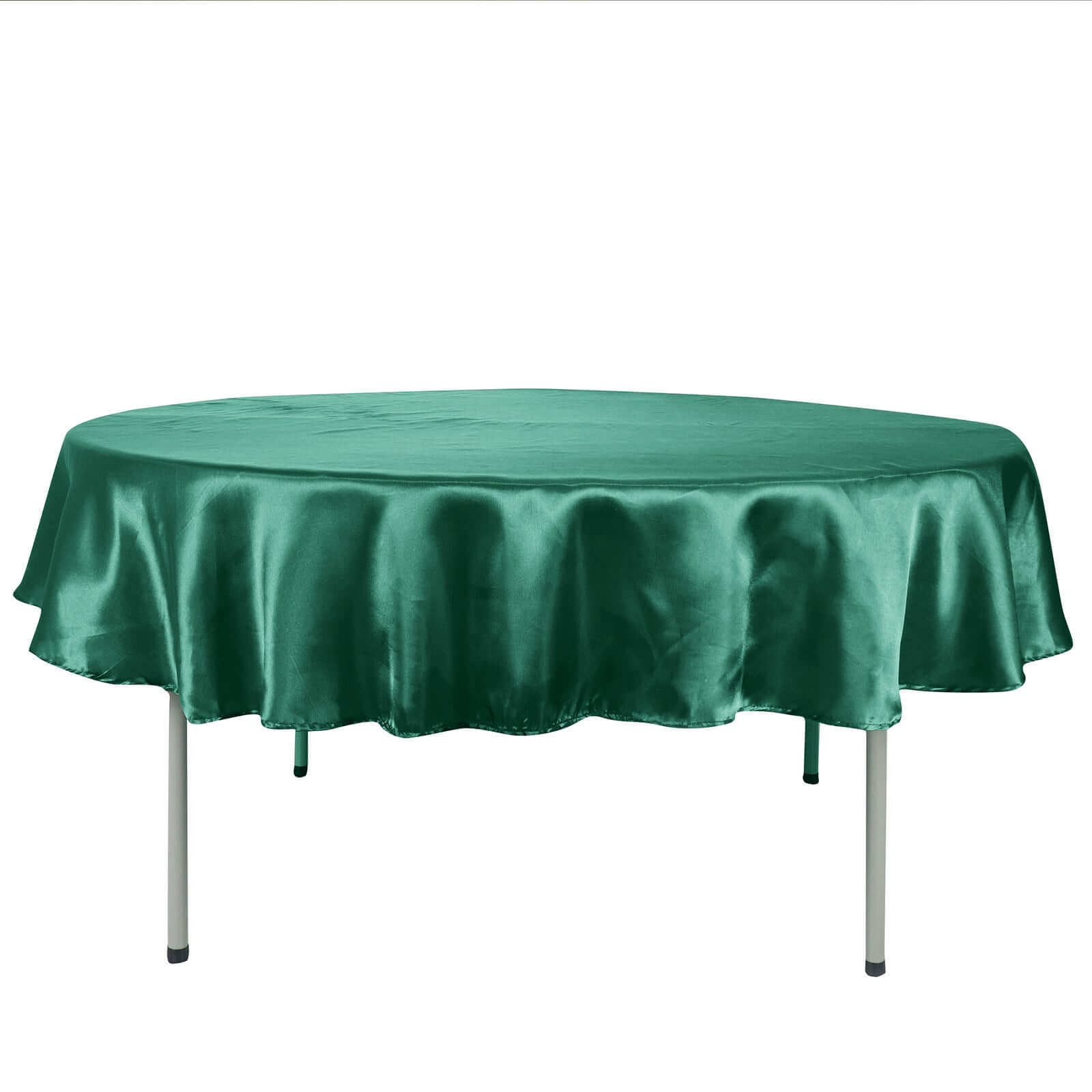 Satin 90" Round Tablecloth Hunter Emerald Green - Smooth and Lustrous Table Cover - Bell Racket Store