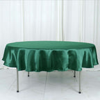 Satin 90" Round Tablecloth Hunter Emerald Green - Smooth and Lustrous Table Cover - Bell Racket Store