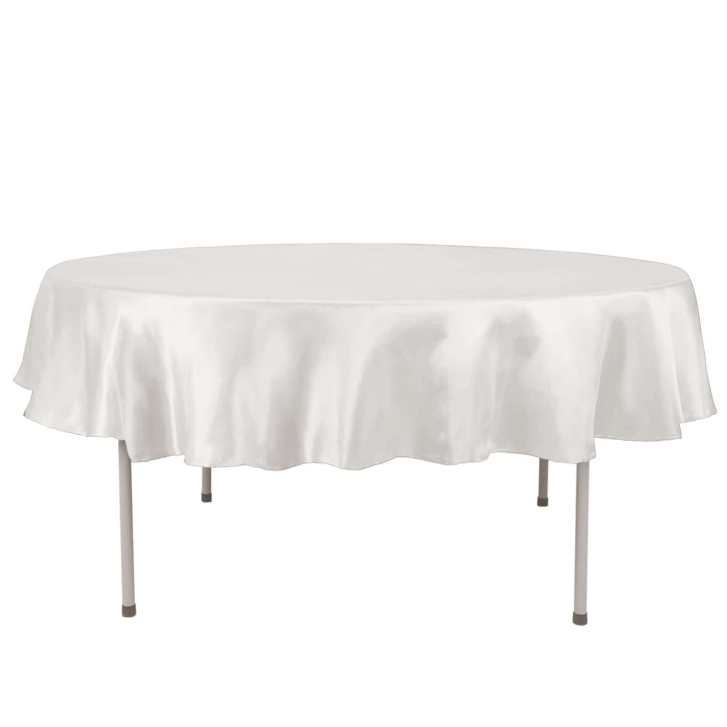 Satin 90" Round Tablecloth Ivory - Smooth and Lustrous Table Cover - NestOCart
