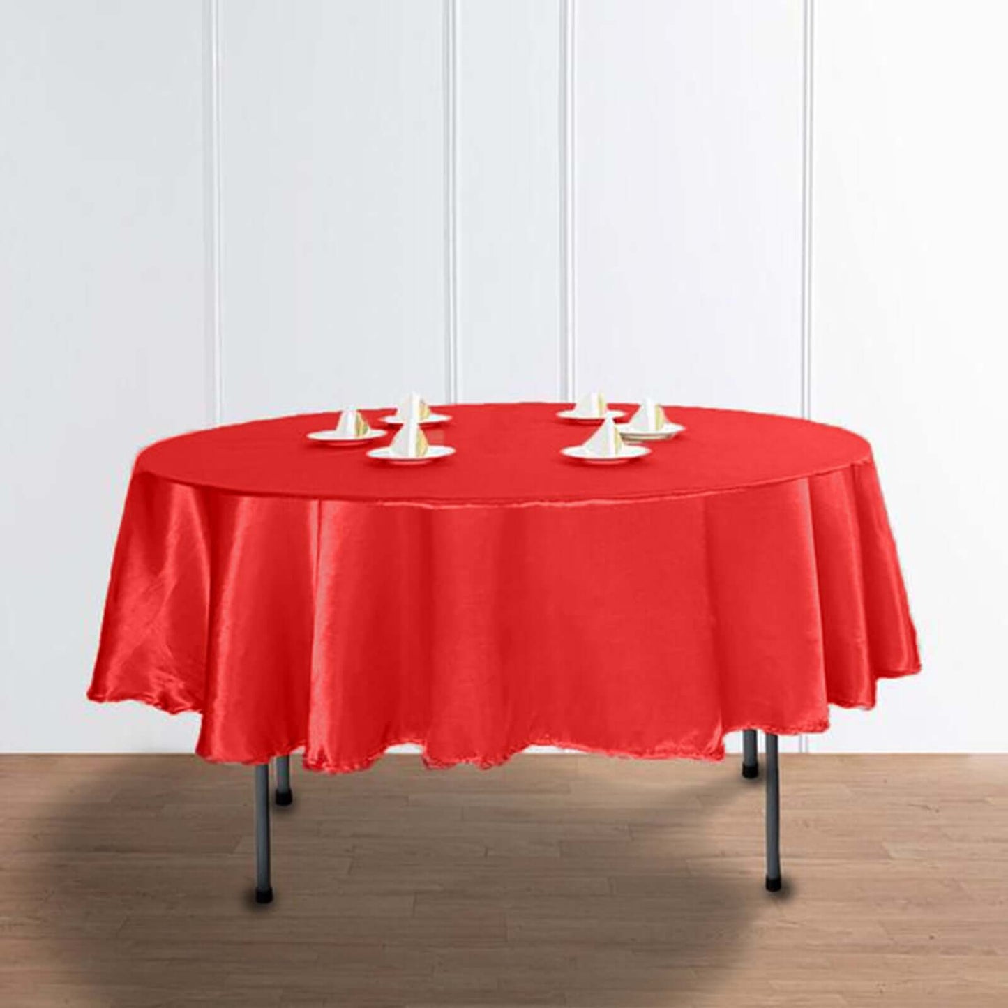 Satin 90" Round Tablecloth Red - Smooth and Lustrous Table Cover - NestOCart