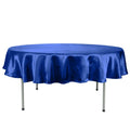 Satin 90" Round Tablecloth Royal Blue - Smooth and Lustrous Table Cover