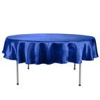 Satin 90" Round Tablecloth Royal Blue - Smooth and Lustrous Table Cover