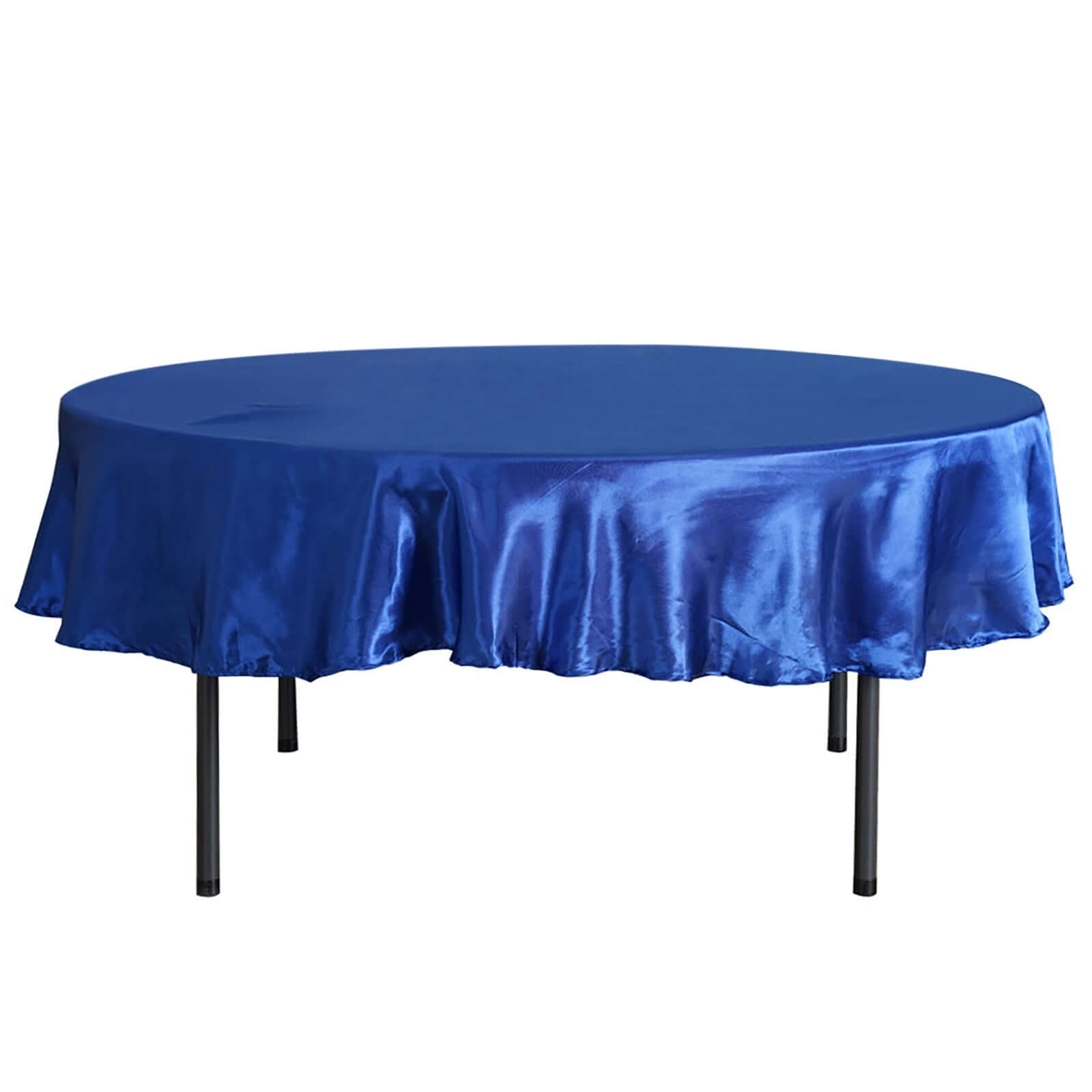 Satin 90" Round Tablecloth Royal Blue - Smooth and Lustrous Table Cover - NestOCart