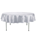 Satin 90" Round Tablecloth White - Smooth and Lustrous Table Cover for Weddings & Events