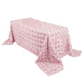 Satin 90"x132" Rectangle Tablecloth Blush - Grandiose 3D Rosette Seamless Table Cover