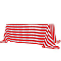 Satin 90"x132" Rectangle Tablecloth Red/White - Stripe Design with Seamless Silky Smooth Finish Table Cover