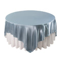 Satin 90"x90" Table Overlay Square Tablecloth Dusty Blue - Smooth Finish Table Topper - Bell Racket Store