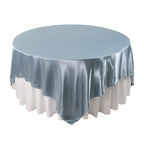 Satin 90"x90" Table Overlay Square Tablecloth Dusty Blue - Smooth Finish Table Topper - Bell Racket Store