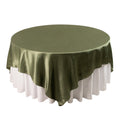 Satin 90"x90" Table Overlay Square Tablecloth Dusty Sage Green - Smooth Finish Table Topper - Bell Racket Store