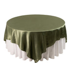 Satin 90"x90" Table Overlay Square Tablecloth Dusty Sage Green - Smooth Finish Table Topper - Bell Racket Store