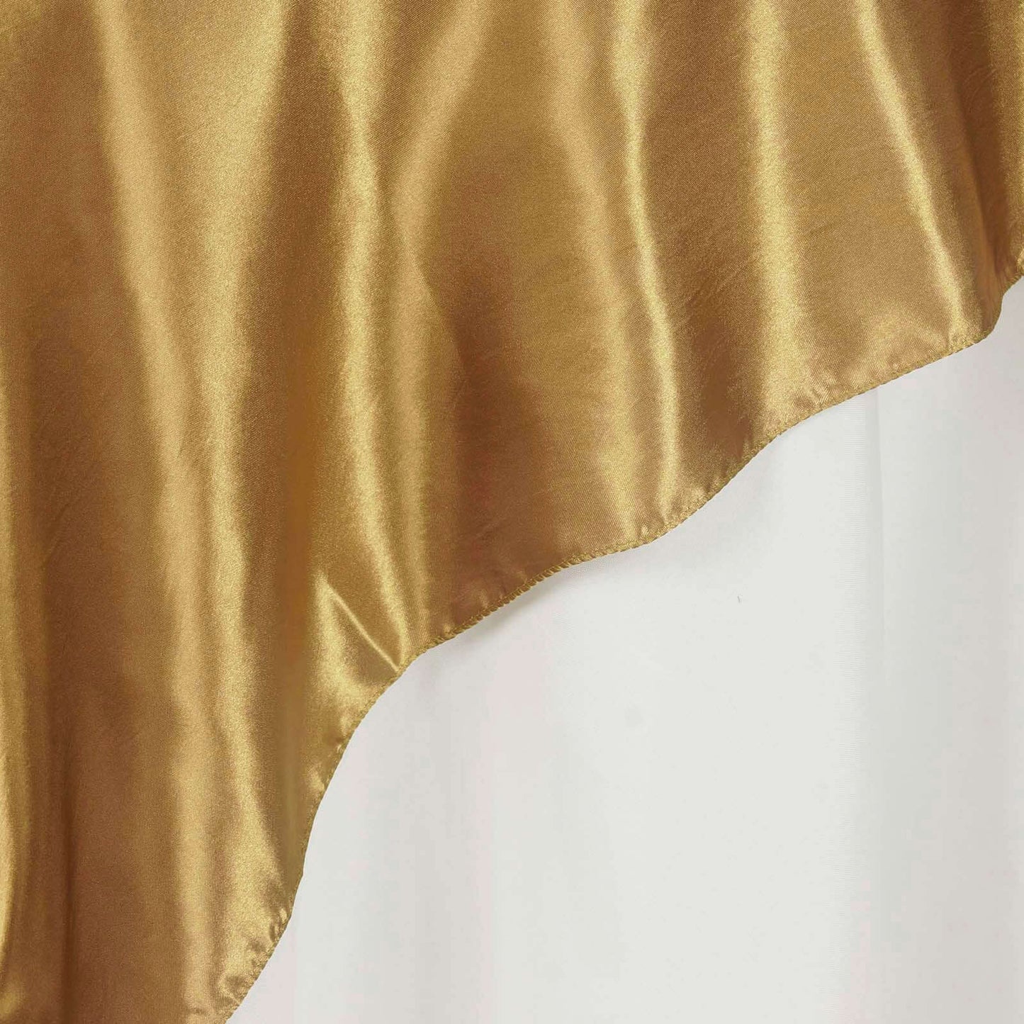 Satin 90"x90" Table Overlay Square Tablecloth Gold - Smooth Finish for Luxurious Events - NestOCart