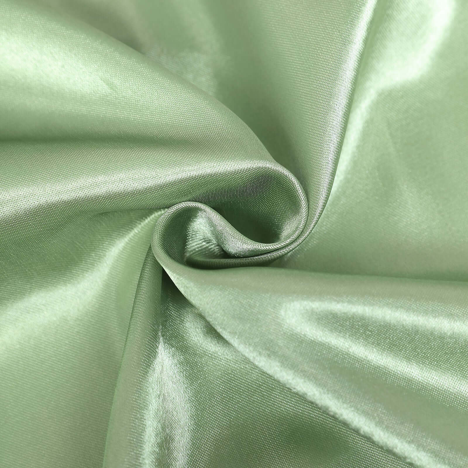 Satin Chair Cover Self - Tie Universal Design Sage Green - Durable Slip - On Cover for Folding, Dining, Banquet & Standard Chairs - Bell Racket Store