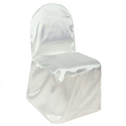 Satin Chair Covers for Banquet Chairs Ivory with Glossy Finish - Reusable Slipcovers - NestOCart