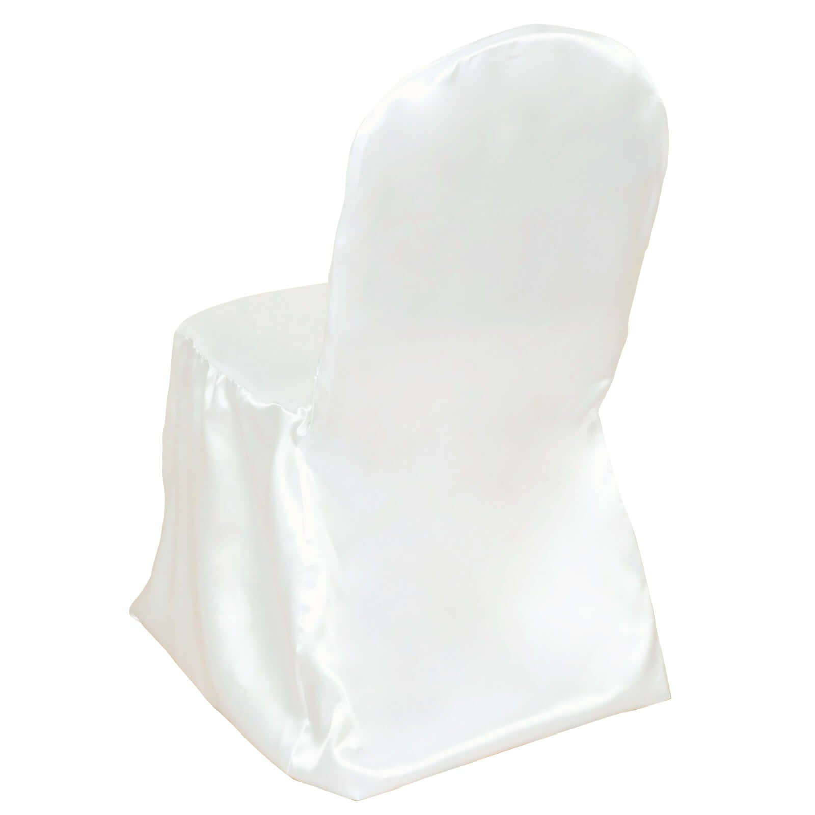 Satin Chair Covers for Banquet Chairs Ivory with Glossy Finish - Reusable Slipcovers - NestOCart