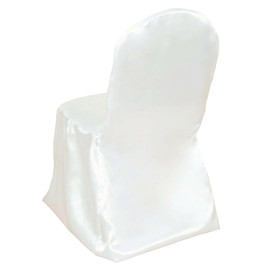 Satin Chair Covers for Banquet Chairs Ivory with Glossy Finish - Reusable Slipcovers - NestOCart
