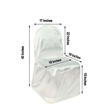 Satin Chair Covers for Banquet Chairs Ivory with Glossy Finish - Reusable Slipcovers - NestOCart