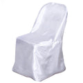 Satin Chair Covers for Folding Chairs White with Glossy Sheen - Stylish Reusable Covers for Formal Gatherings