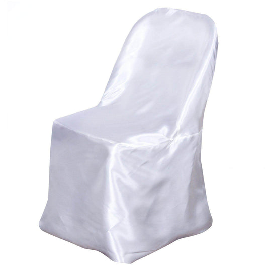 Satin Chair Covers for Folding Chairs White with Glossy Sheen - Stylish Reusable Covers for Formal Gatherings - NestOCart