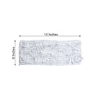 5 Pack Satin Spandex Chair Sashes White - Exquisite Rosette Design Stretch Chair Bands 6"x14"