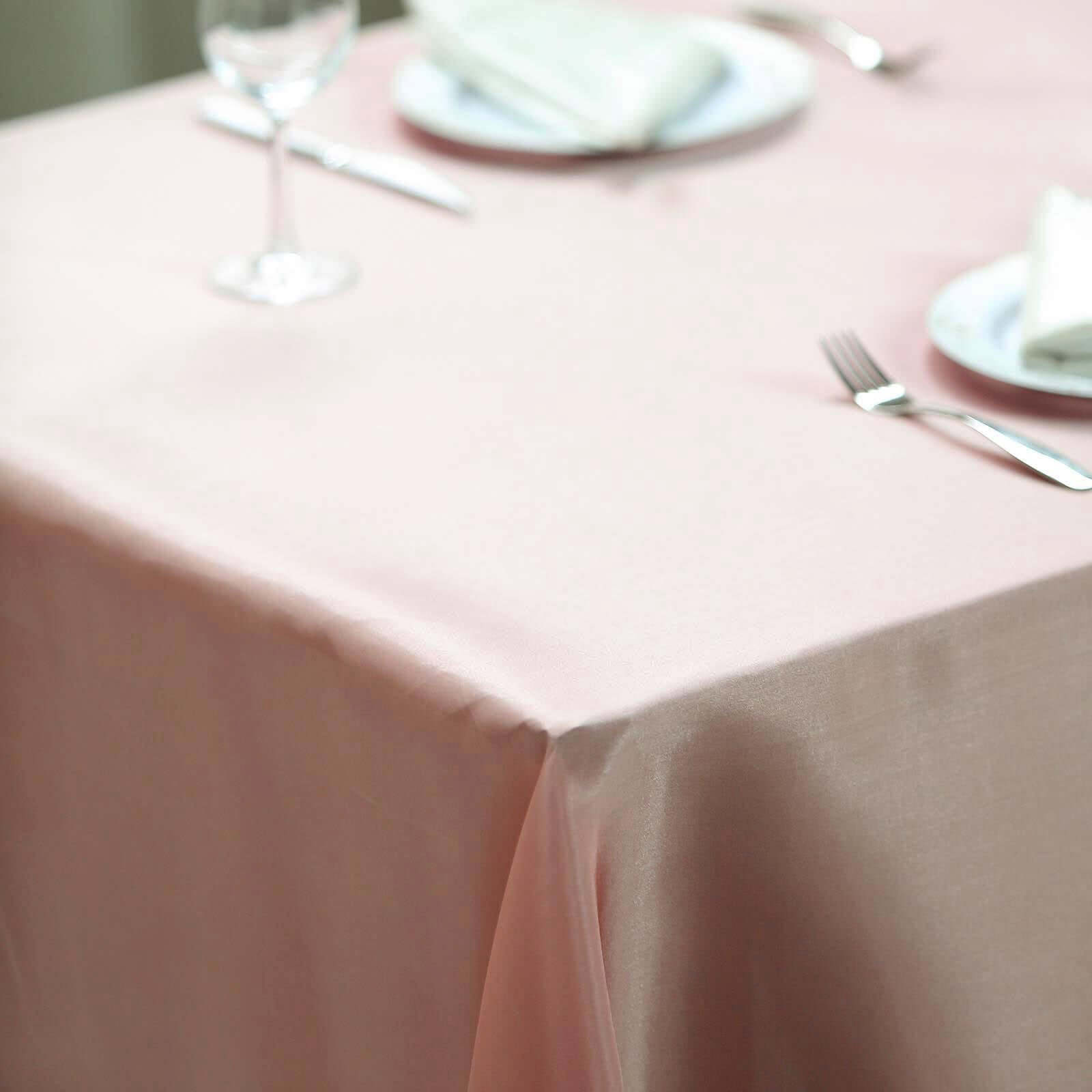 Satin Rectangular 60"x126" Tablecloth Dusty Rose - Smooth and Lustrous Table Cover