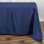 Polyester 90"x132" Rectangle Tablecloth Navy Blue - Seamless Wrinkle-Resistant Table Cover