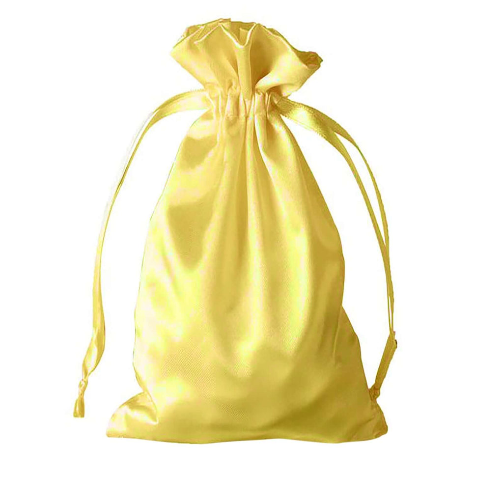 12 Pack 6"x9" Gold Satin Drawstring Wedding Party Favor Gift Bags