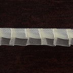 25 Yards 0.75" Ivory Double Layered Edging Ruffled Lace Trim With Satin And Classic Organza Fabric