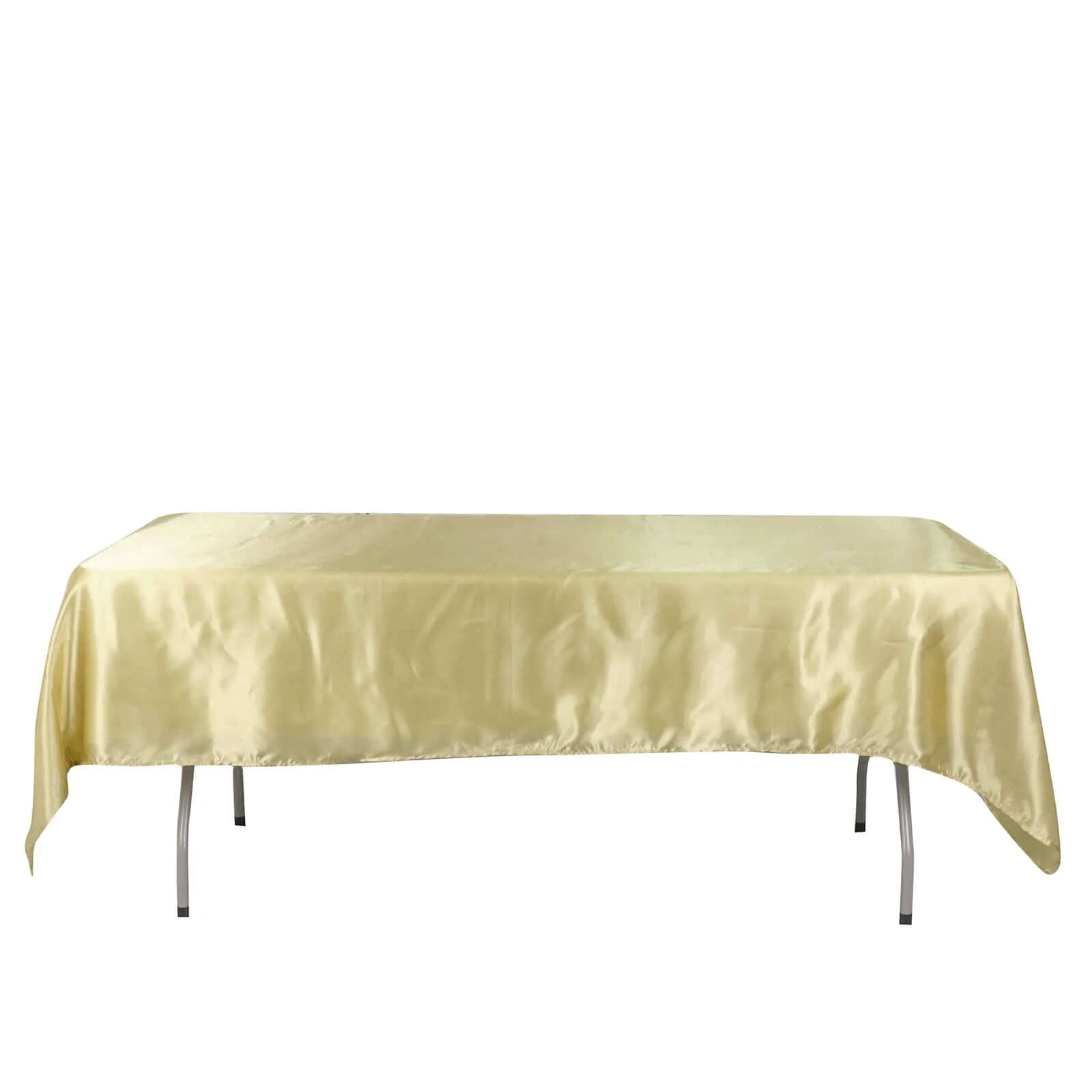Satin Rectangular 60"x102" Tablecloth Champagne - Smooth and Lustrous Table Cover - Bell Racket Store