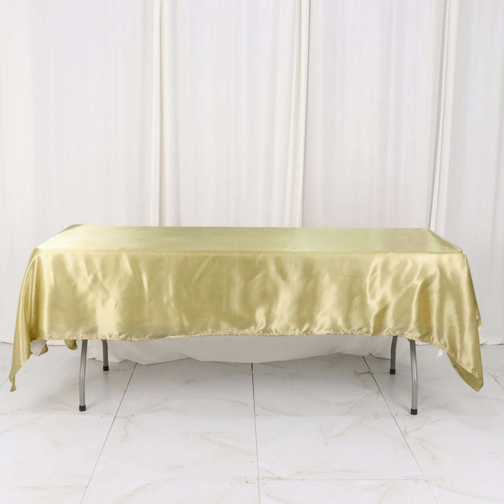 Satin Rectangular 60"x102" Tablecloth Champagne - Smooth and Lustrous Table Cover - Bell Racket Store