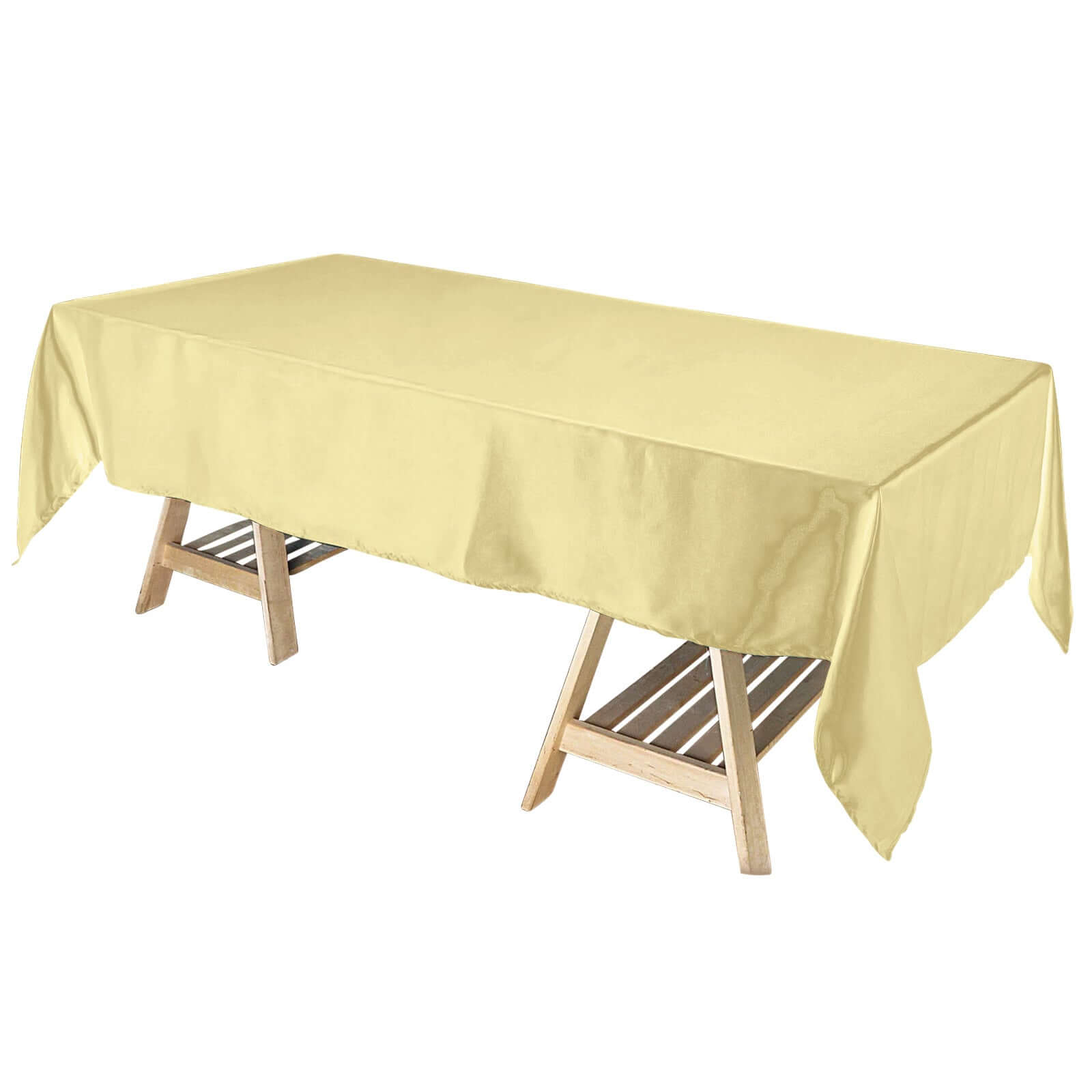 Satin Rectangular 60"x102" Tablecloth Champagne - Smooth and Lustrous Table Cover - Bell Racket Store