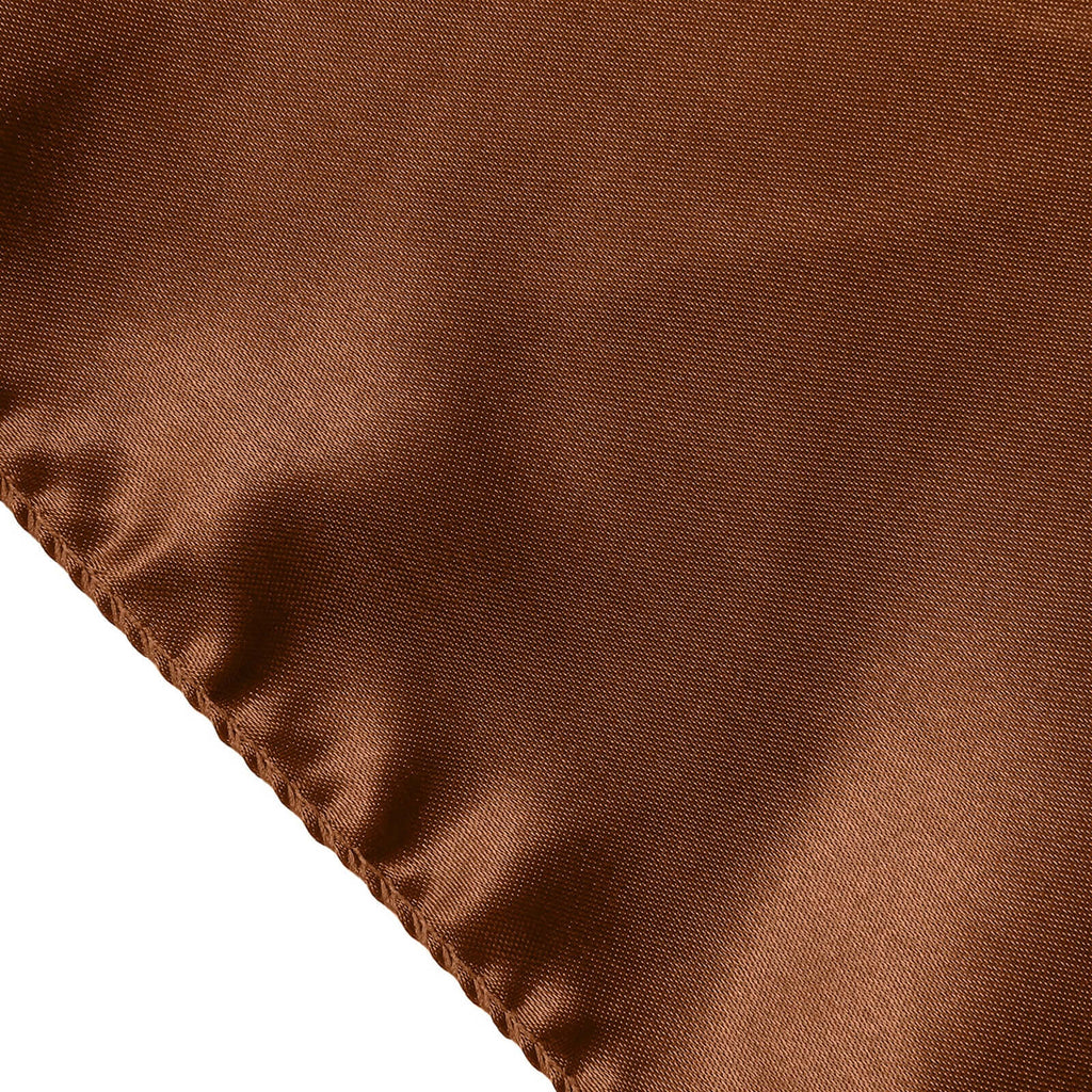 Satin Rectangular 60"x102" Tablecloth Cinnamon Brown - Smooth and Lustrous Table Cover - Bell Racket Store
