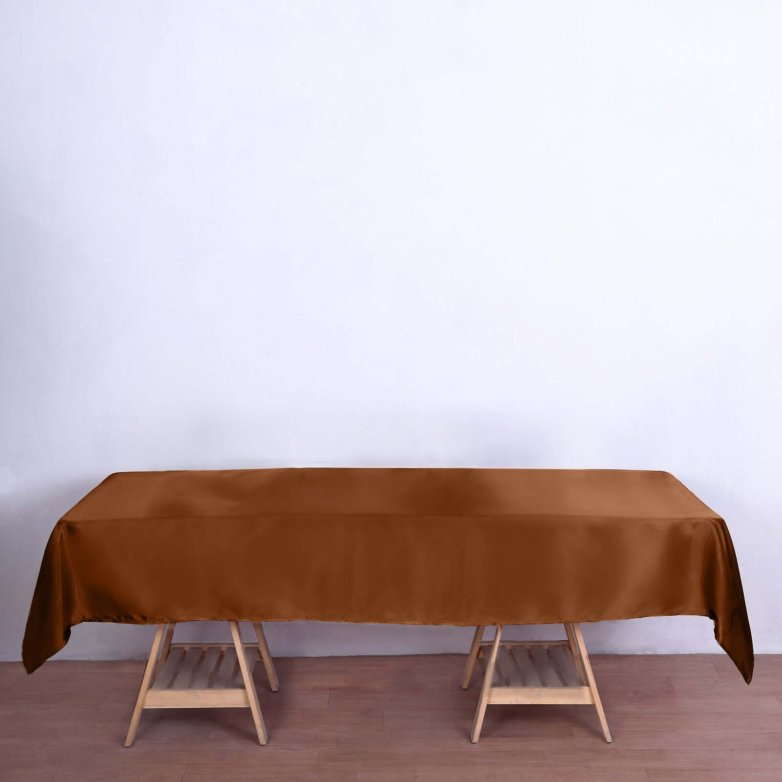 Satin Rectangular 60"x102" Tablecloth Cinnamon Brown - Smooth and Lustrous Table Cover - Bell Racket Store
